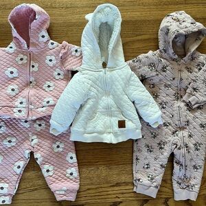 Bundle of Quilted 3-6m Baby Girl Cold Weather Clothes